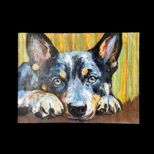 "PUPPY BLUES 2" ~ Original Acrylic Painting by Julie Burton-Jones