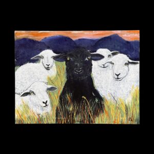 "BAA BAA BLACK SHEEP" ~ Original Acrylic Painting by Julie Burton-Jones
