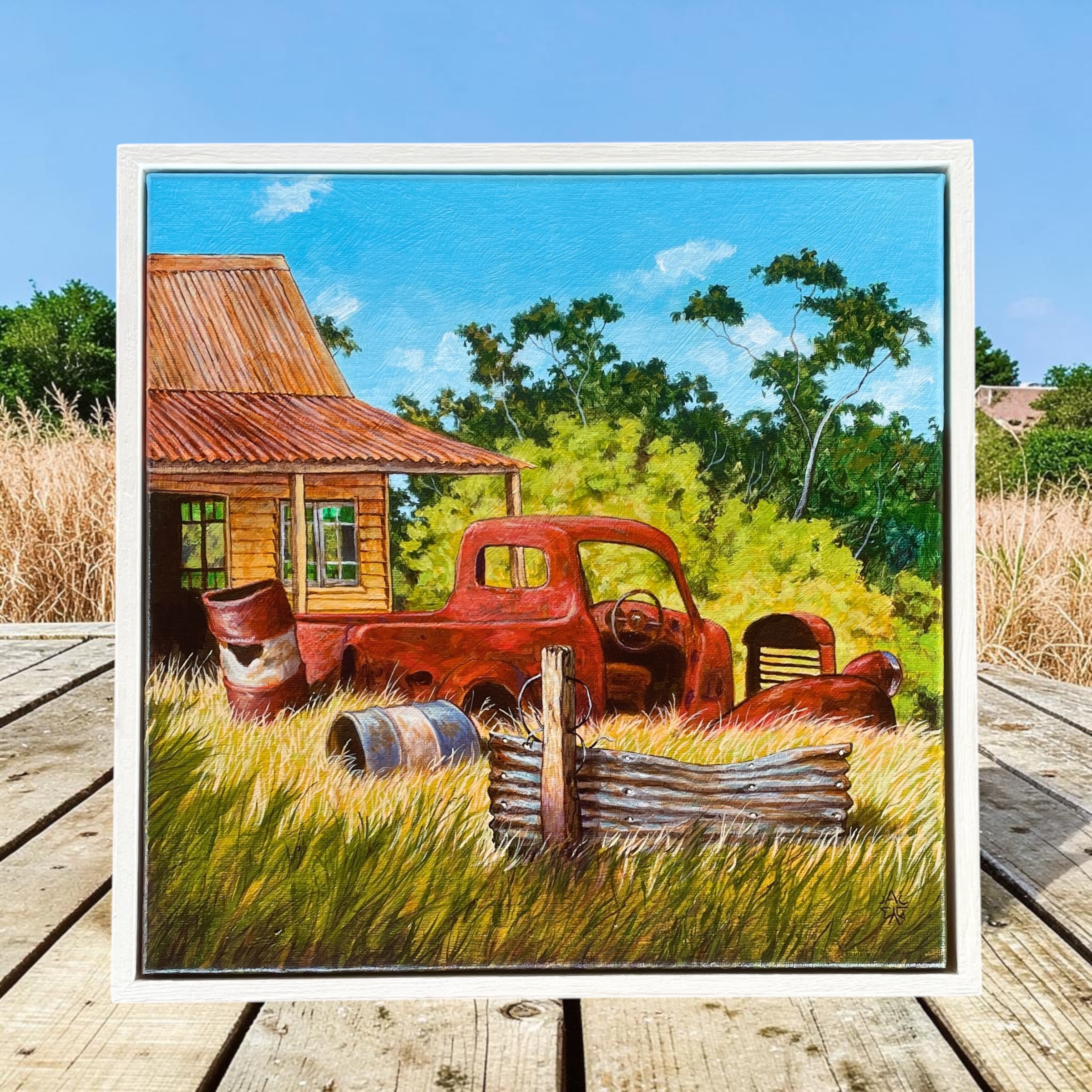 "OL' RUSTY" ~ Original Acrylic Painting by Cary McAulay - Image 3