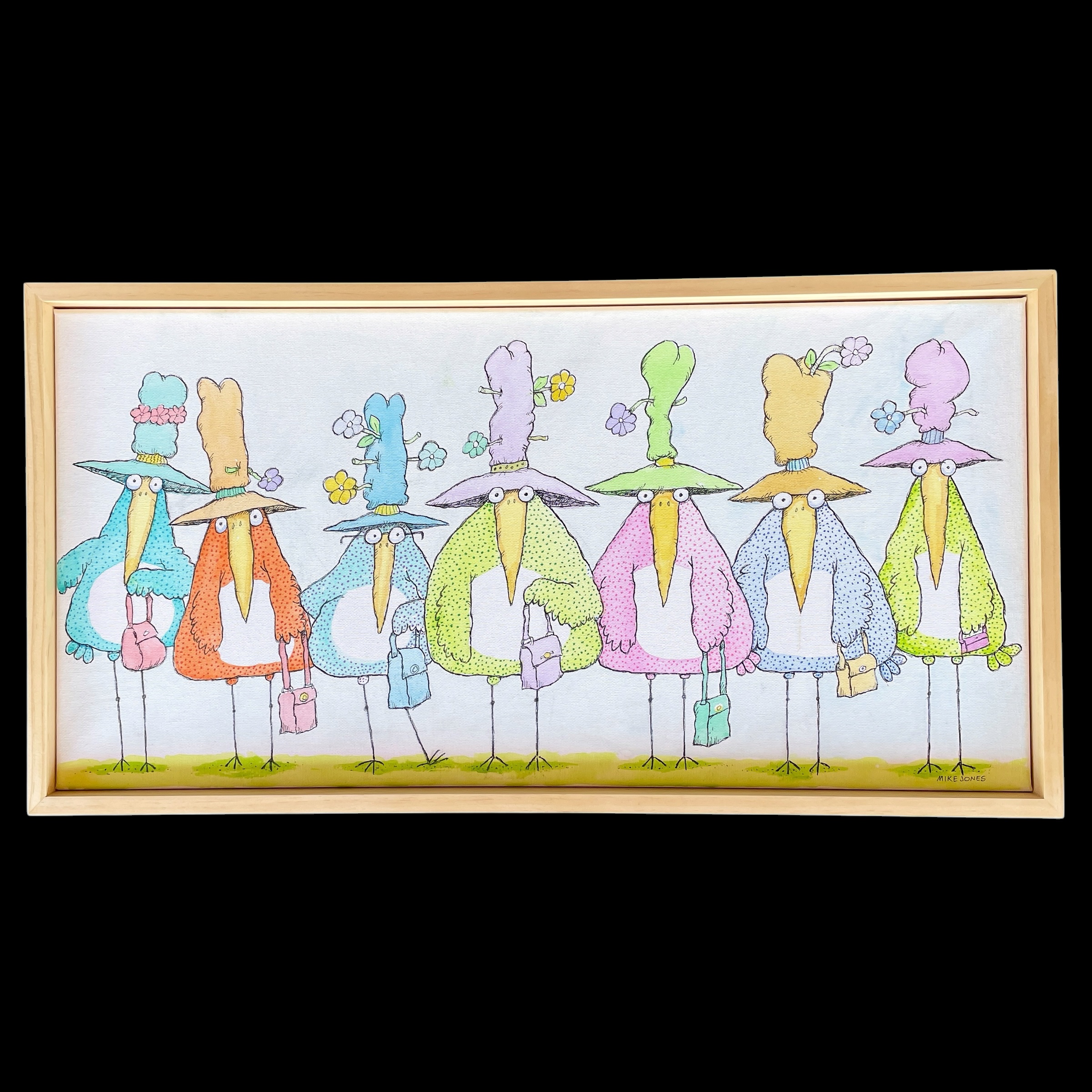 "LADIES DAY OUT"~ Original Ink and Acrylic Painting by Mike Jones