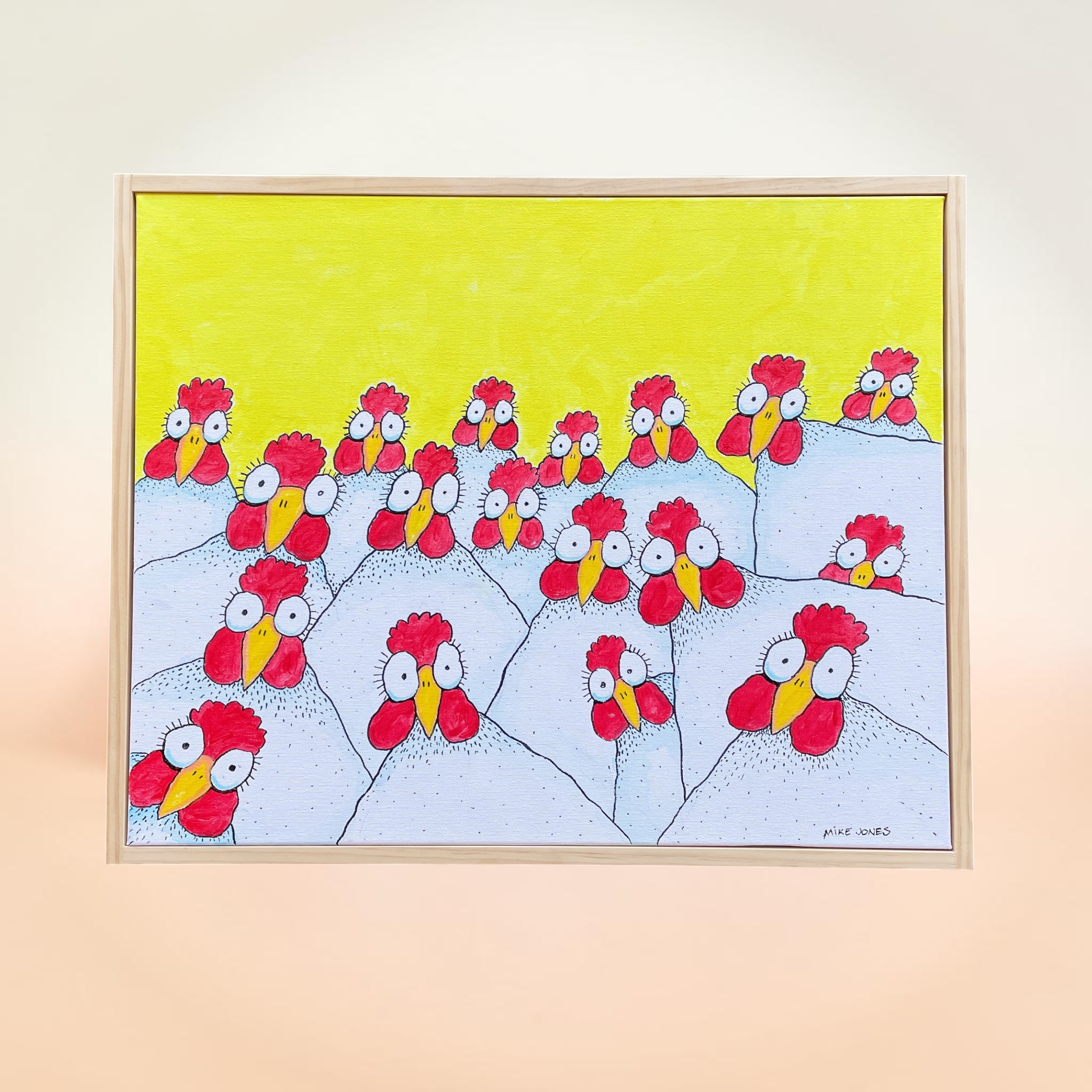 "CURIOUS CHOOKS"~ Original Ink and Acrylic Painting by Mike Jones - Image 3