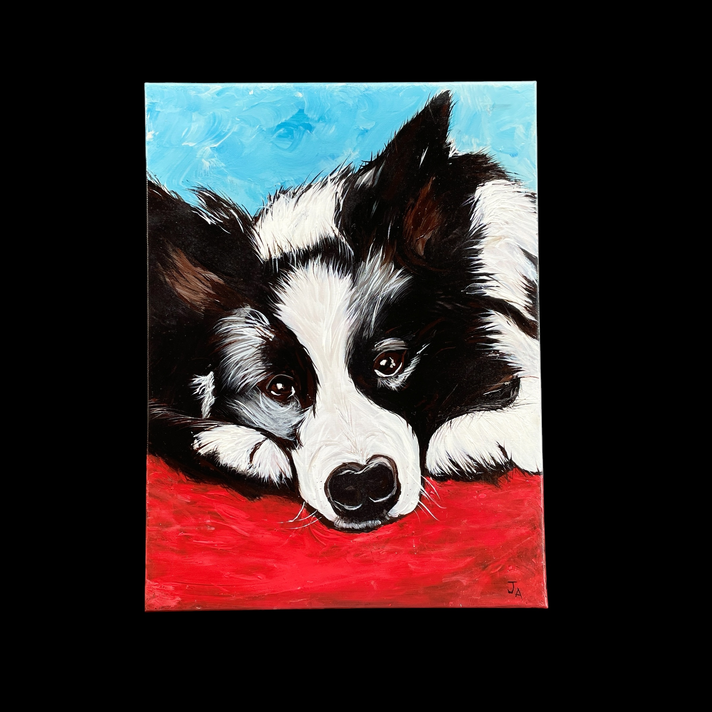 "CUTE COLLIE" ~ Original Acrylic Painting by Julie Burton-Jones - Image 4