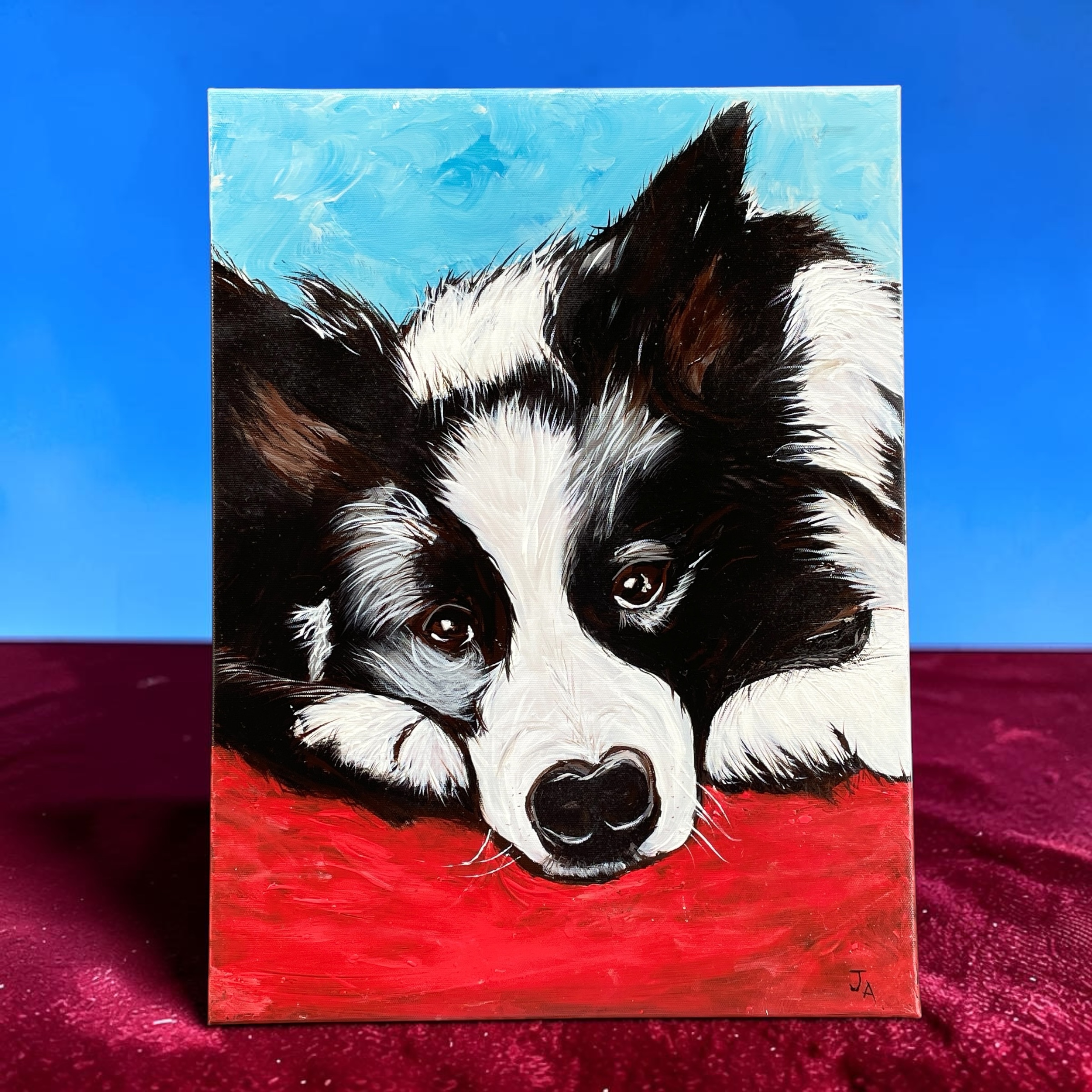 "CUTE COLLIE" ~ Original Acrylic Painting by Julie Burton-Jones - Image 5