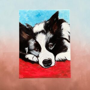 "CUTE COLLIE" ~ Original Acrylic Painting by Julie Burton-Jones