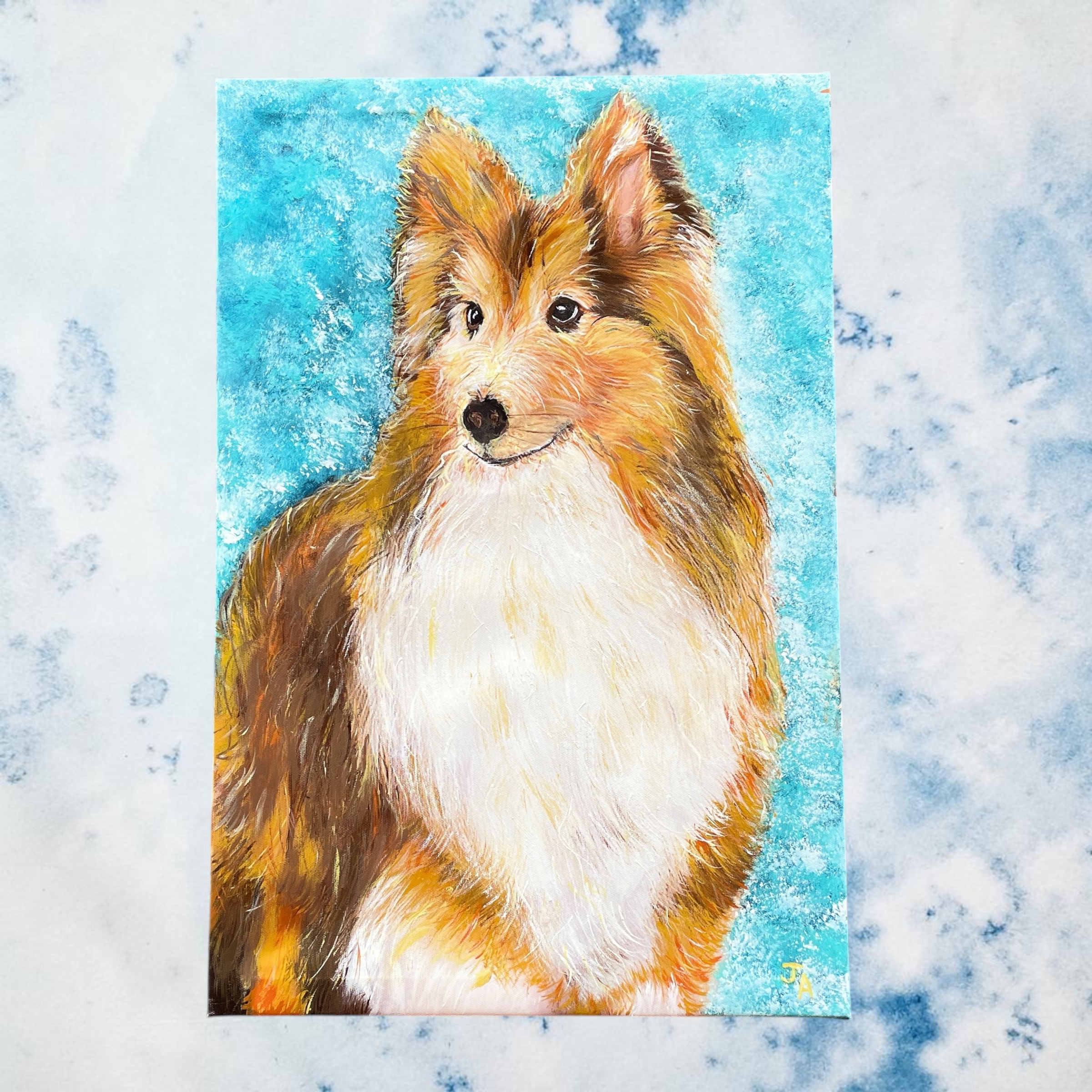 "LASSIE THE ROUGH COLLIE" ~ Original Acrylic Painting by Julie Burton-Jones - Image 2