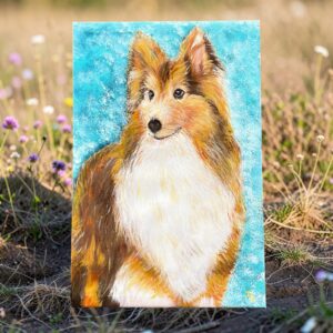 "LASSIE THE ROUGH COLLIE" ~ Original Acrylic Painting by Julie Burton-Jones