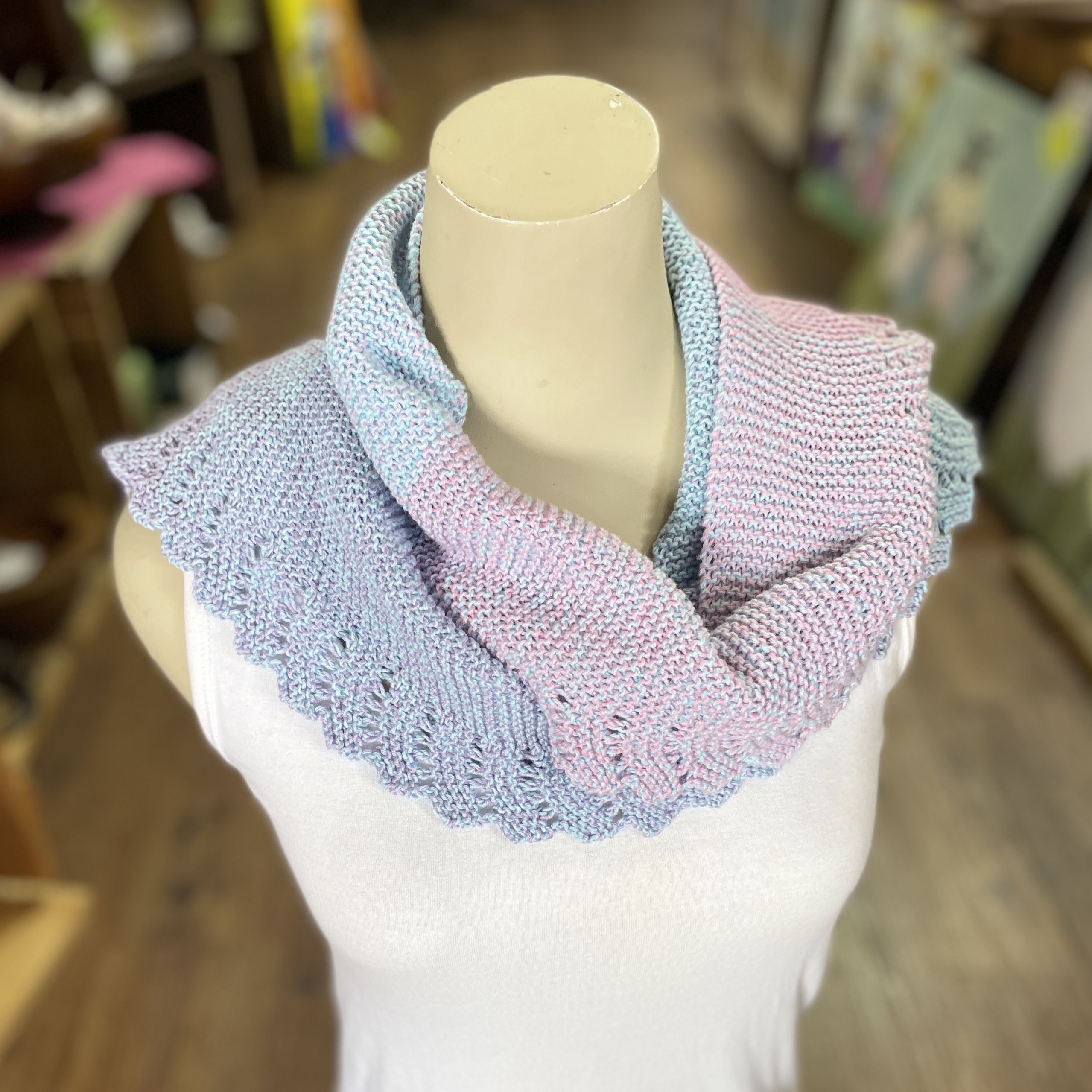 "LACEY SCARF" ~ in Shades of Pink Blue Lavender by Anne Grant - Image 3