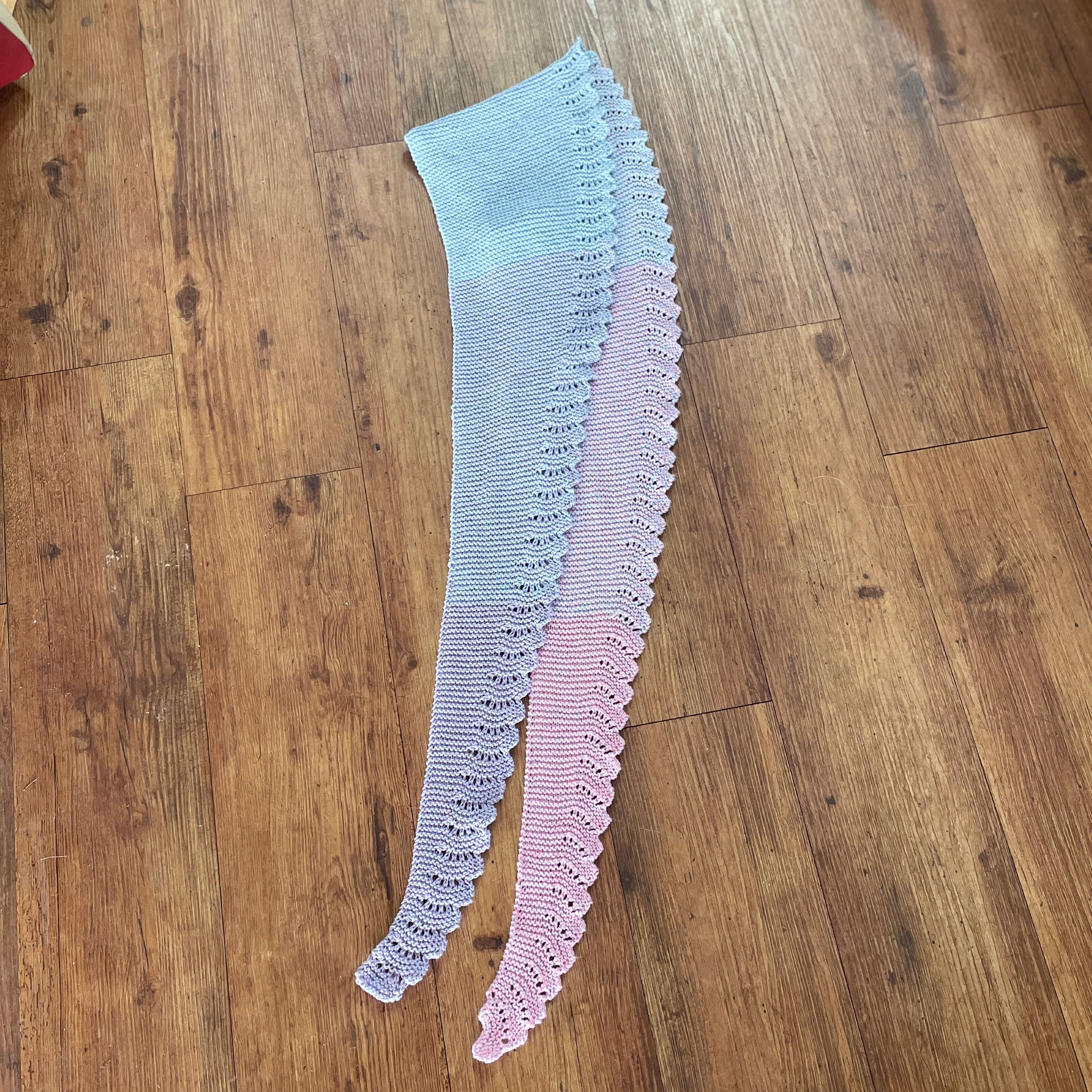 "LACEY SCARF" ~ in Shades of Pink Blue Lavender by Anne Grant - Image 6