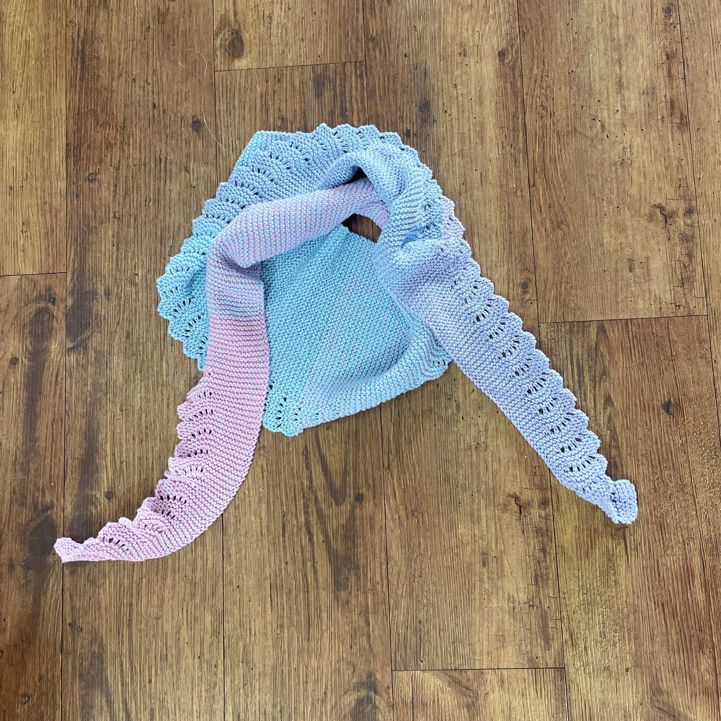 "LACEY SCARF" ~ in Shades of Pink Blue Lavender by Anne Grant - Image 7