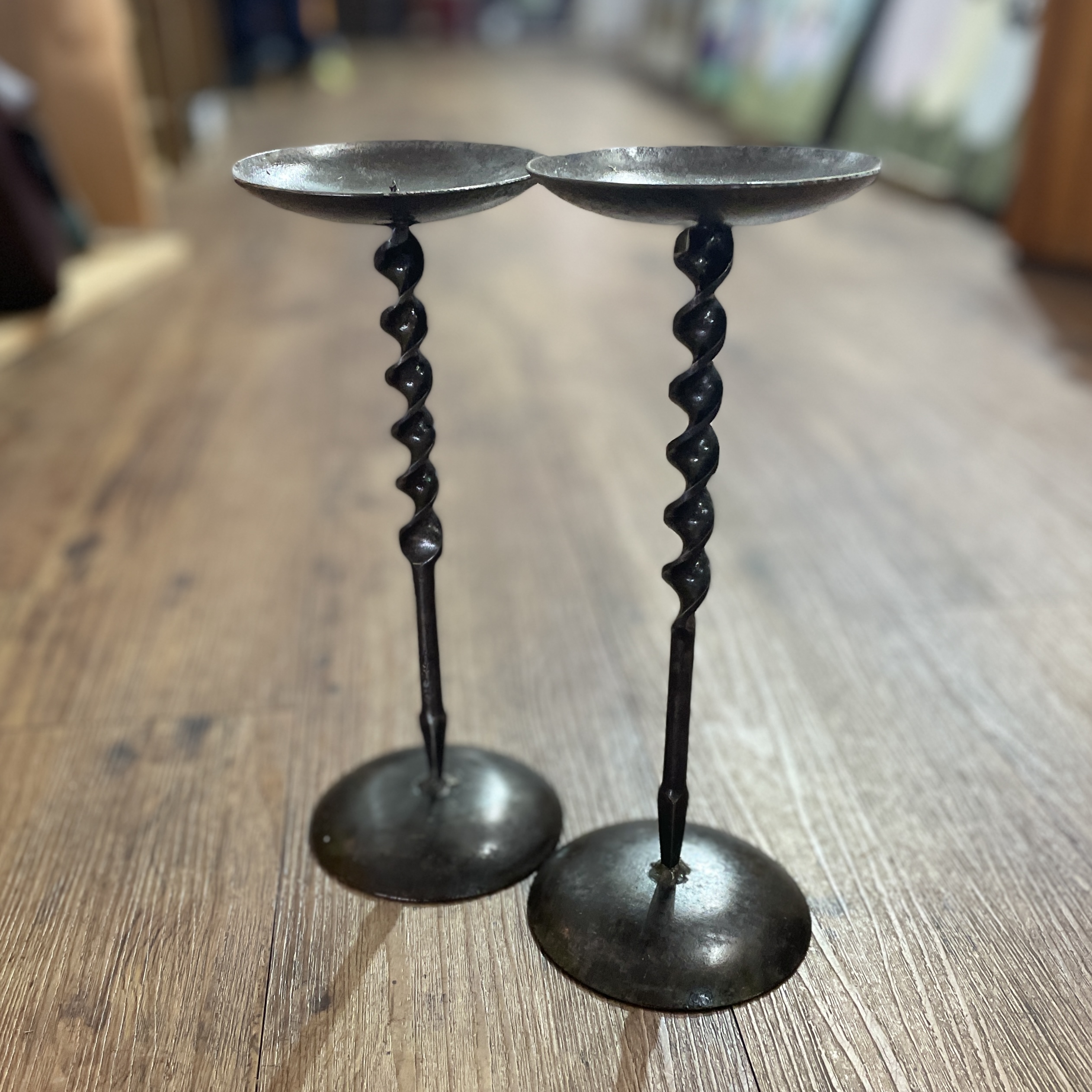 "TWO METAL CANDLE HOLDERS" ~ Drill Bit Base by Kunde Engineering - Image 2