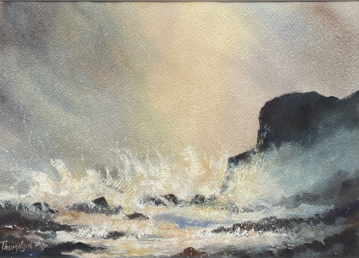 "BREAKING WAVE" ~ Original Watercolour Gouache Painting by Tom Mason - Image 3