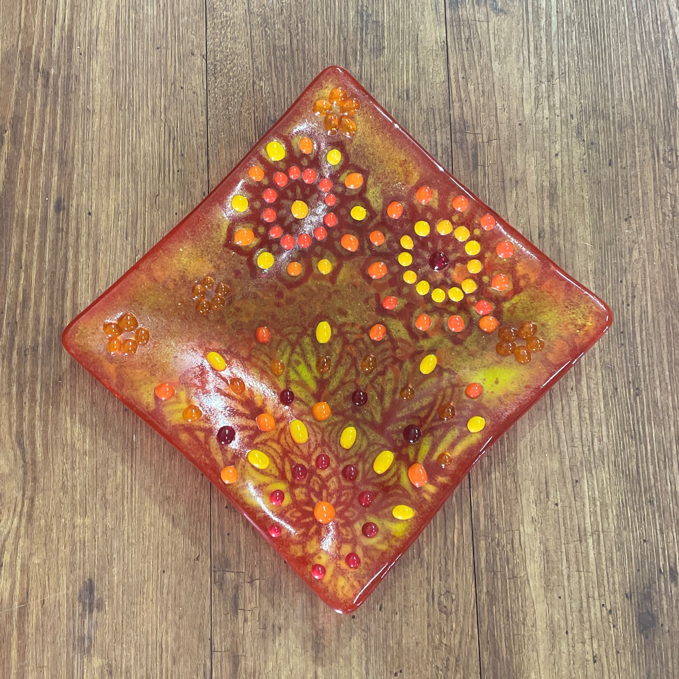"FIREWORKS PLATTER" ~ Kiln Fired Glass by Sylvia Free - Image 7