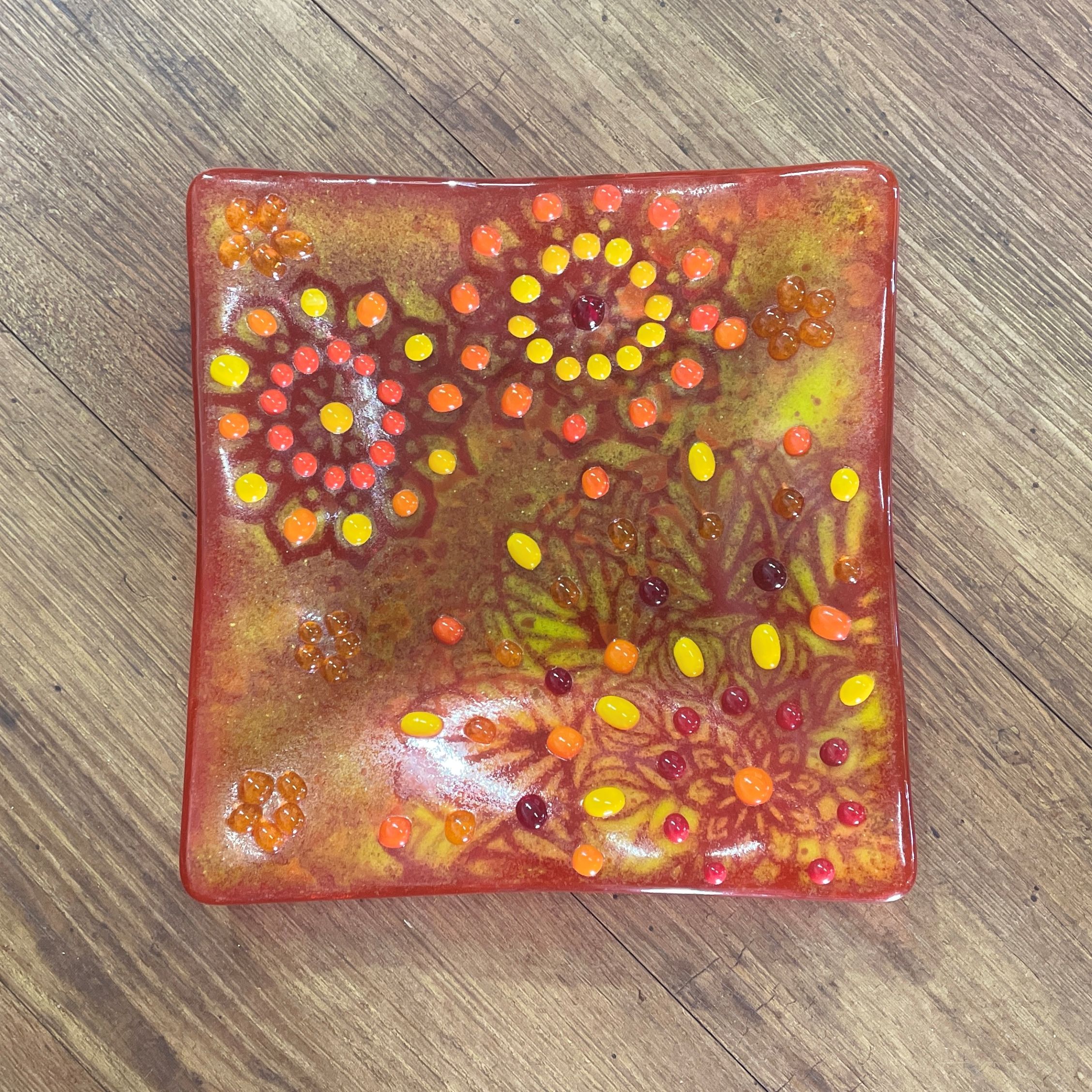 "FIREWORKS PLATTER" ~ Kiln Fired Glass by Sylvia Free - Image 8