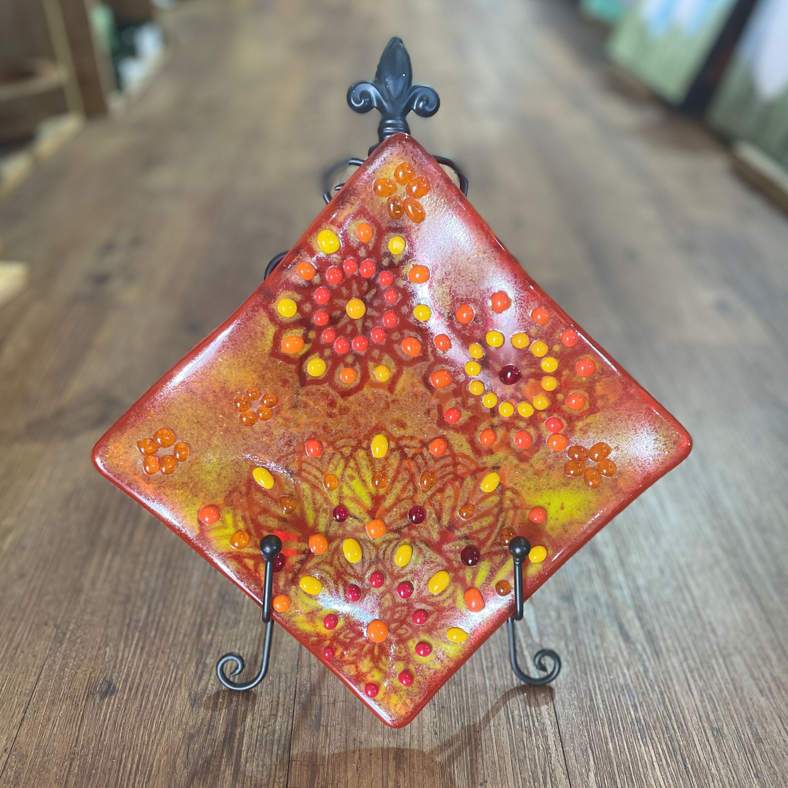 "FIREWORKS PLATTER" ~ Kiln Fired Glass by Sylvia Free - Image 10