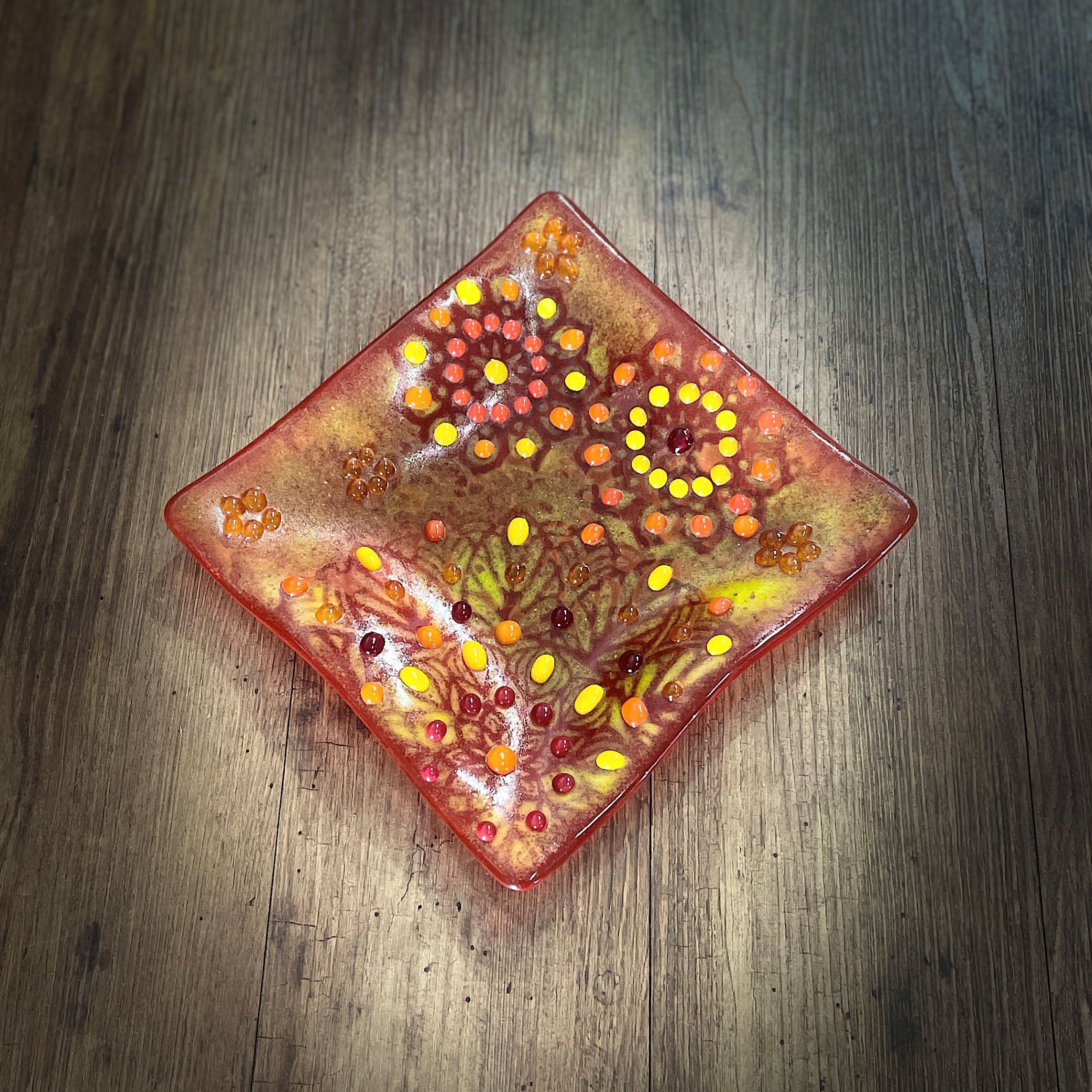 "FIREWORKS PLATTER" ~ Kiln Fired Glass by Sylvia Free - Image 9