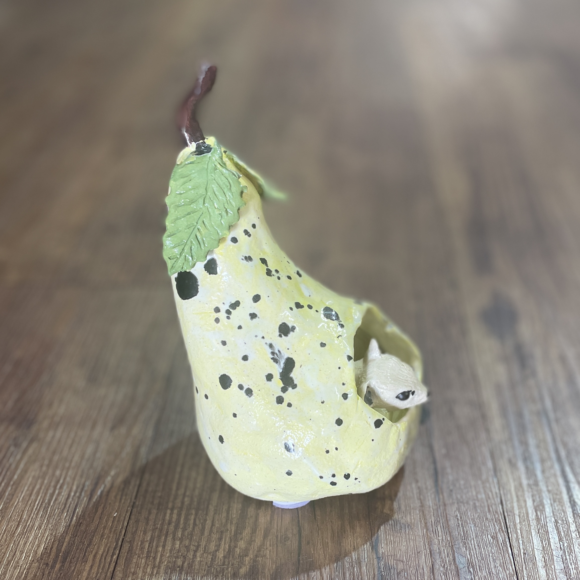 "MOUSE IN PEAR" ~ Hand Built Pottery by Garry Mudge - Image 3