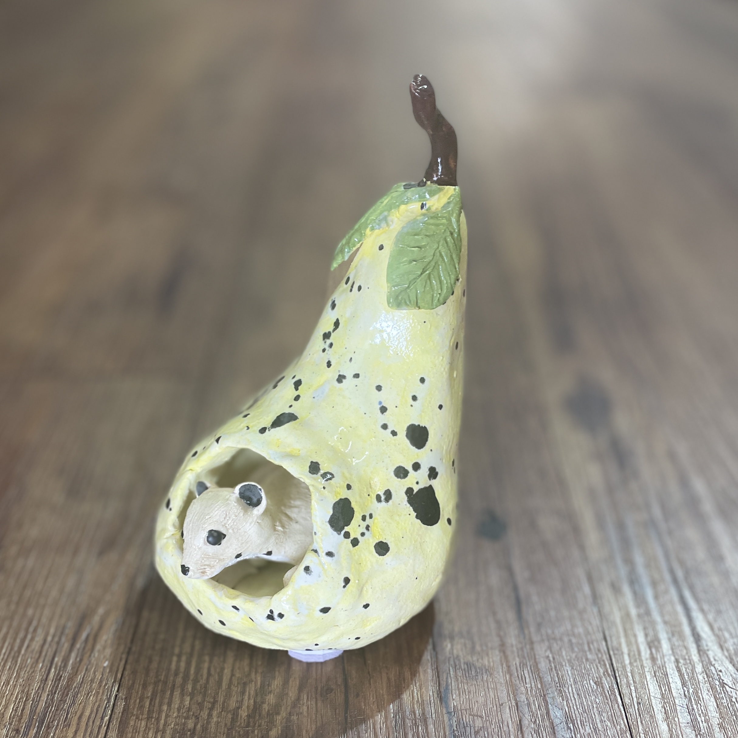 "MOUSE IN PEAR" ~ Hand Built Pottery by Garry Mudge - Image 4