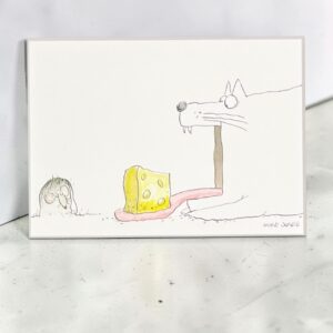 "CAT AND MOUSE #2"~ Original Ink and Acrylic Illustration by Mike Jones