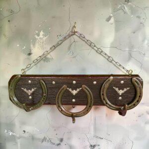"V DECALS" ~ Three Hook Horseshoe Hatrack #22 by Gunney Klippelt