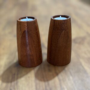"PAIR OF TEALIGHT CANDLE HOLDERS" ~ Hand Turned Kwila by Greg Skippen
