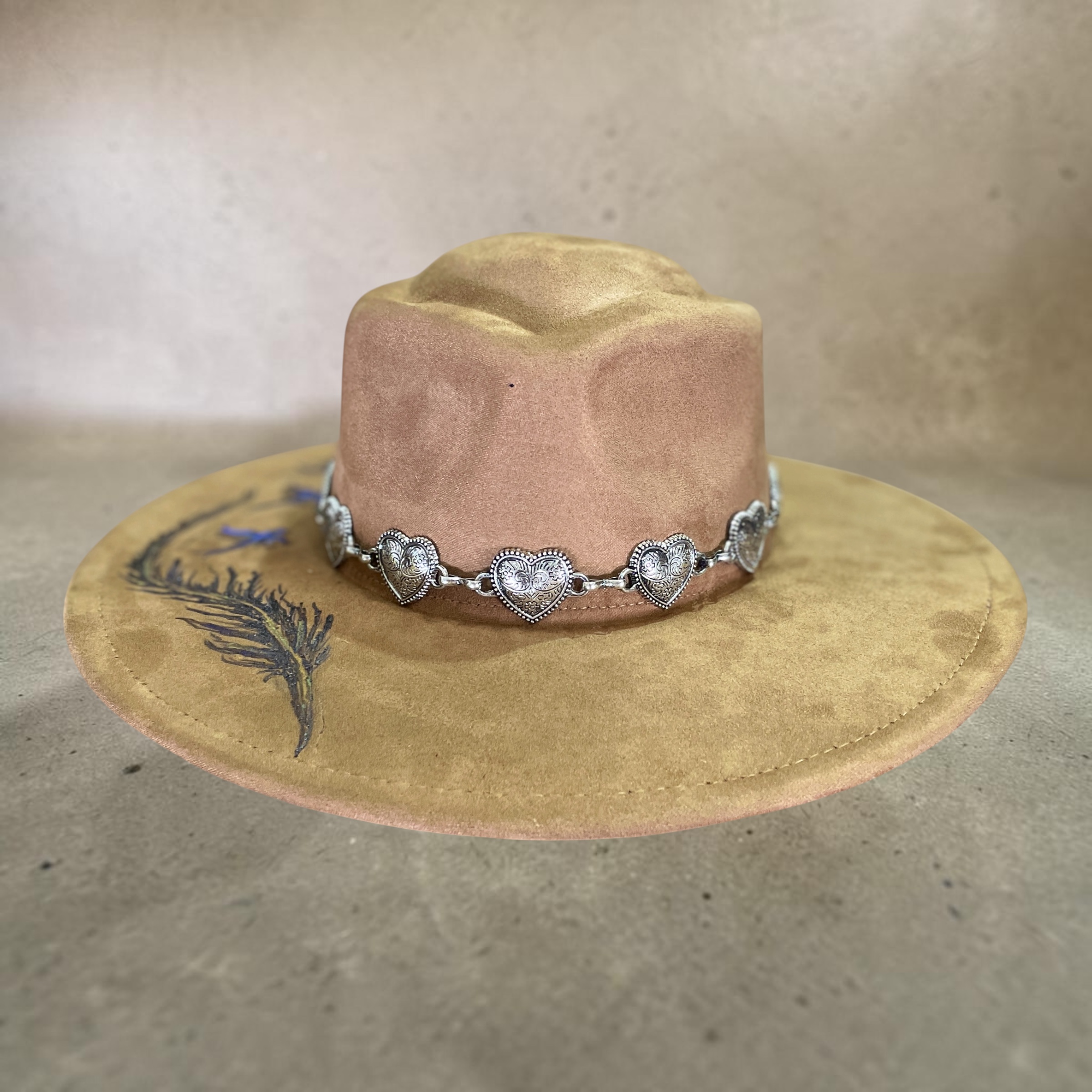 "BLUEBIRDS" ~ Decorated Felt Hat by Chris Young - Image 5