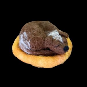"SLEEPING PUPPY #26" ~ Needle Felted by Jan Woodhouse