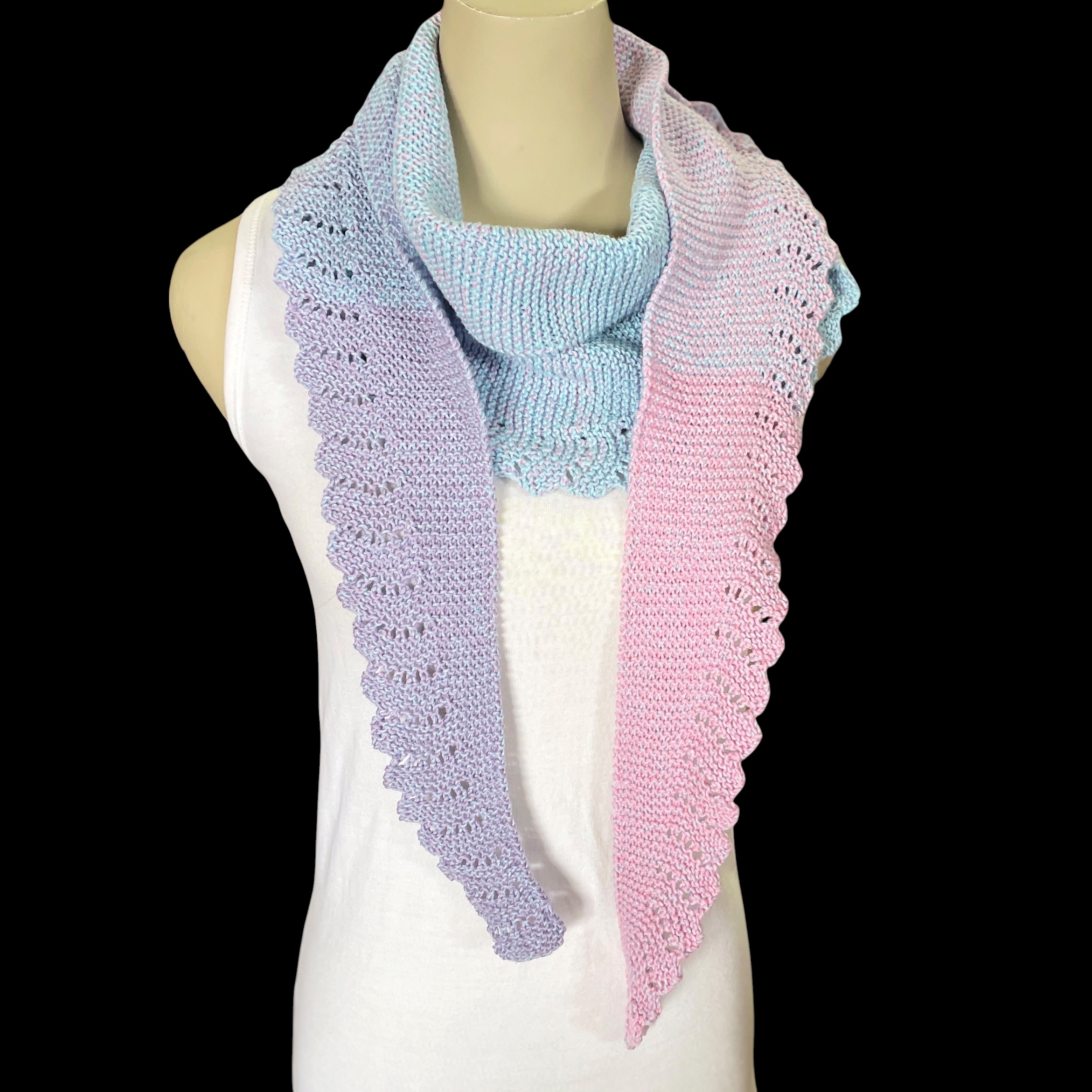 "LACEY SCARF" ~ in Shades of Pink Blue Lavender by Anne Grant - Image 4
