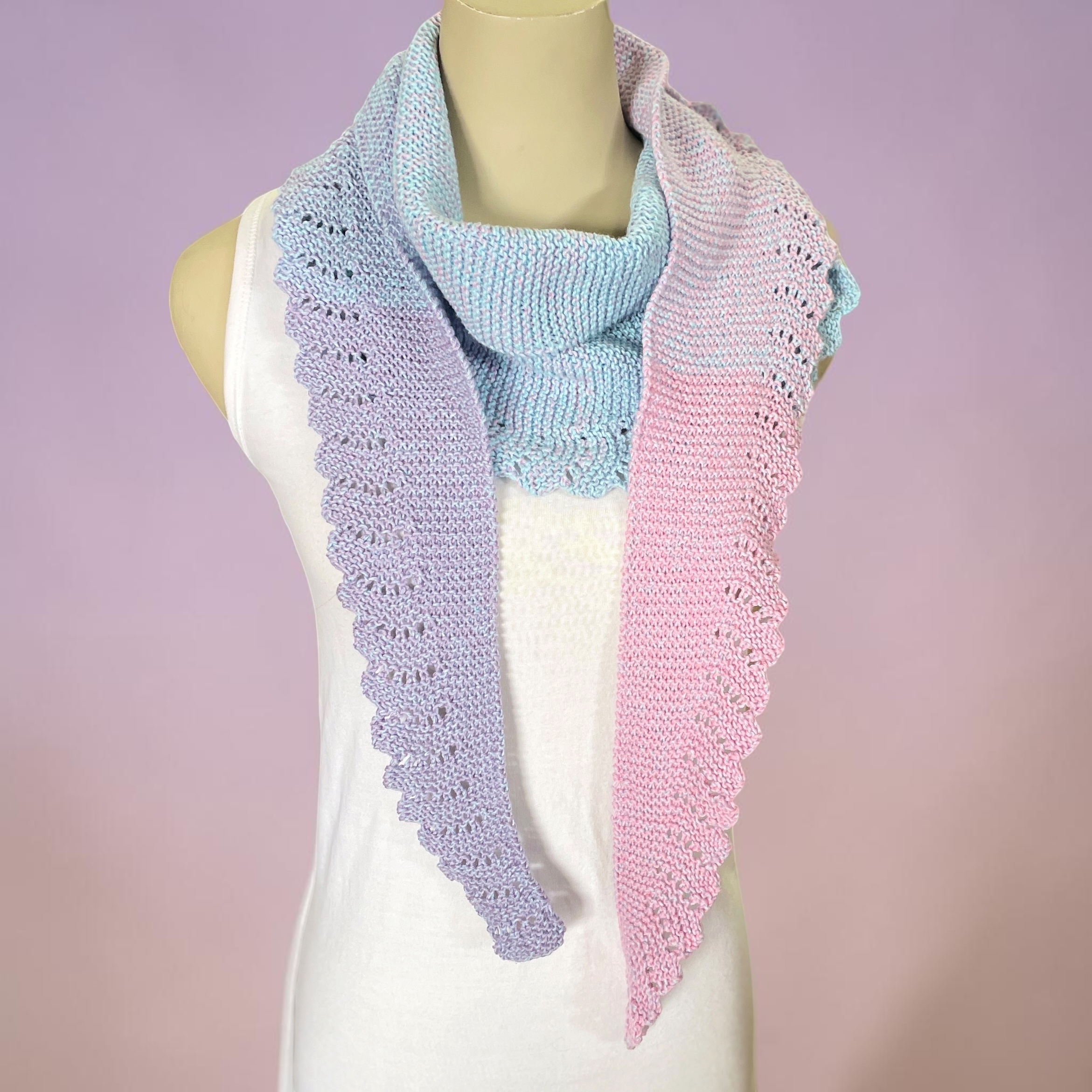 "LACEY SCARF" ~ in Shades of Pink Blue Lavender by Anne Grant - Image 5