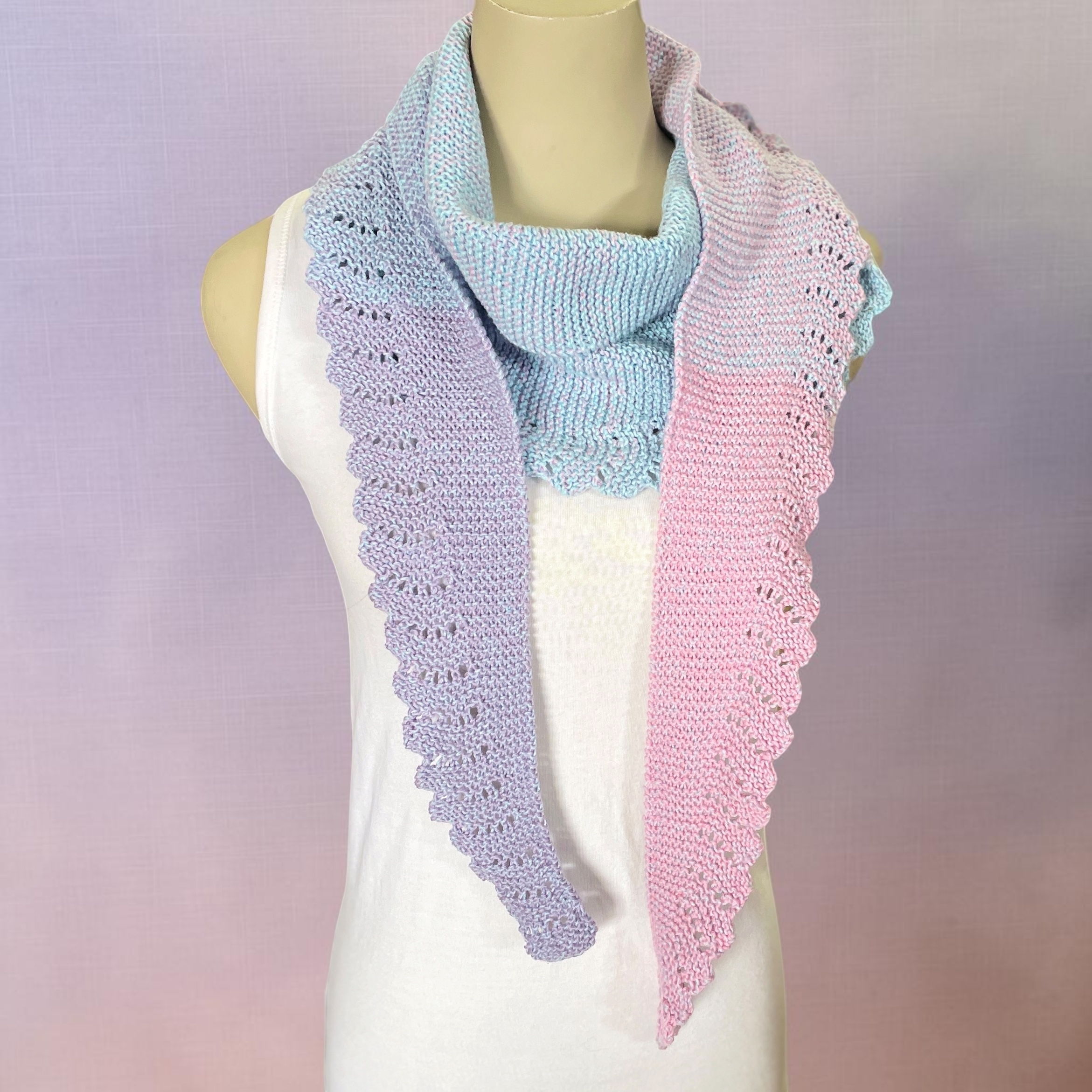 "LACEY SCARF" ~ in Shades of Pink Blue Lavender by Anne Grant