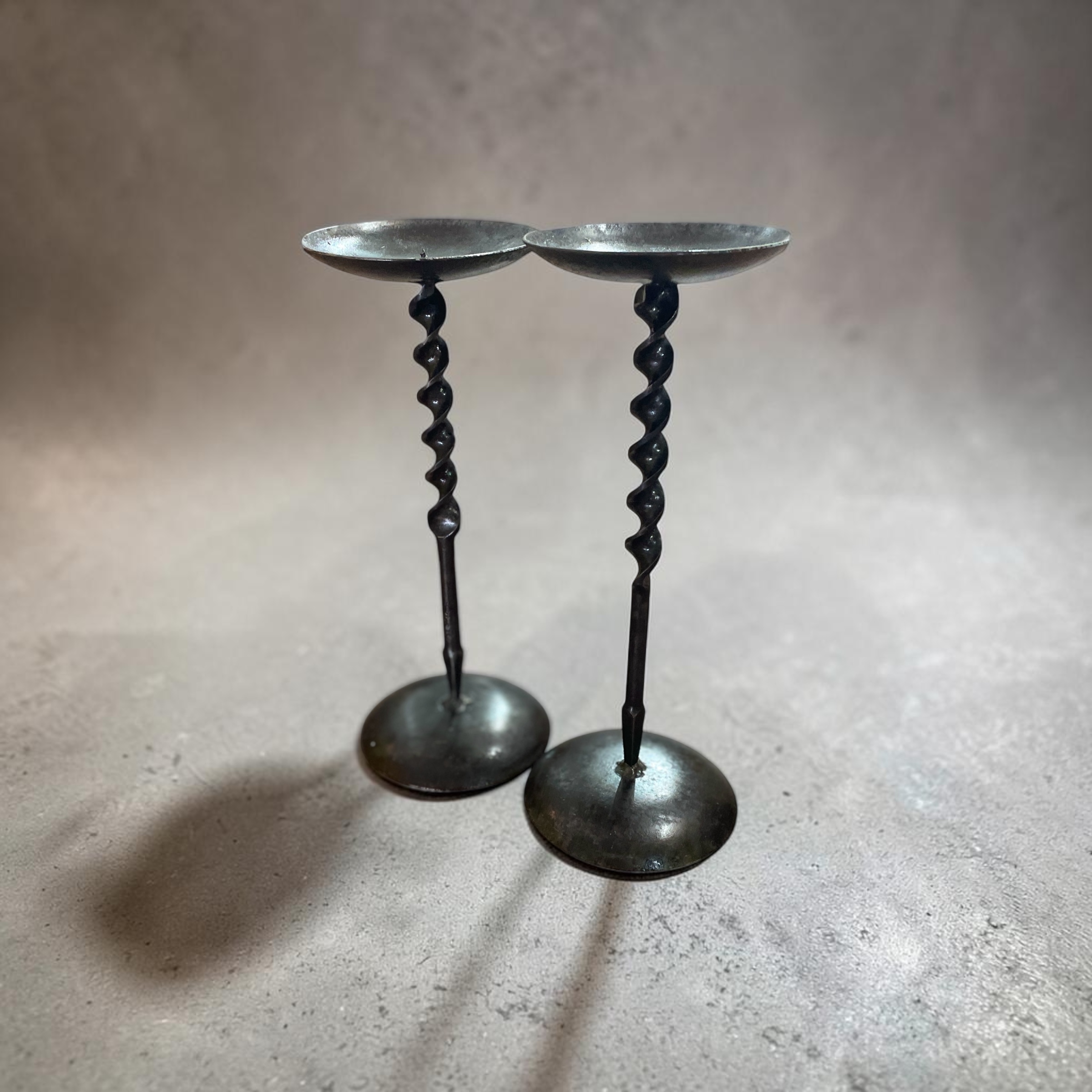 "TWO METAL CANDLE HOLDERS" ~ Drill Bit Base by Kunde Engineering - Image 4