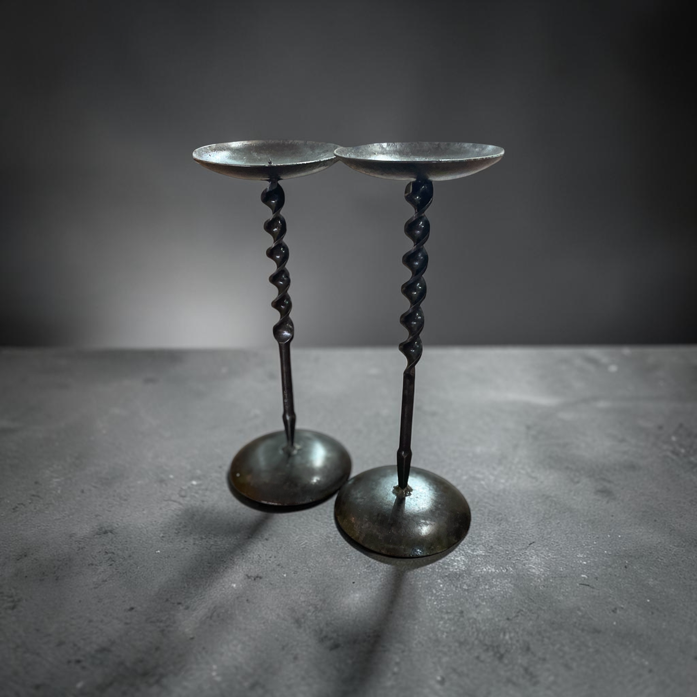 "TWO METAL CANDLE HOLDERS" ~ Drill Bit Base by Kunde Engineering - Image 5