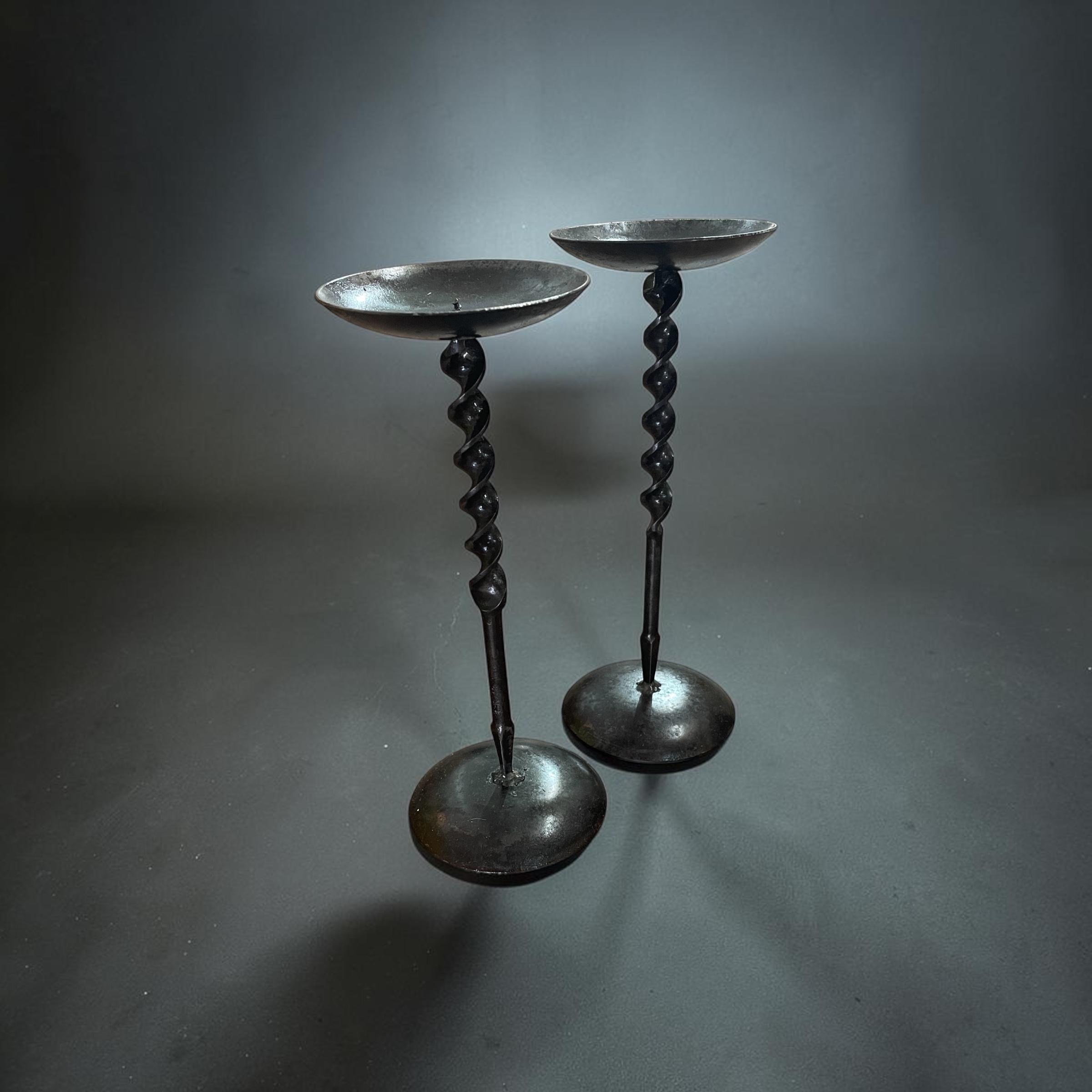 "TWO METAL CANDLE HOLDERS" ~ Drill Bit Base by Kunde Engineering - Image 6