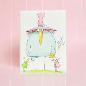 "BIG MUMMA BIRD #11"~ Original Ink and Acrylic Illustration by Mike Jones