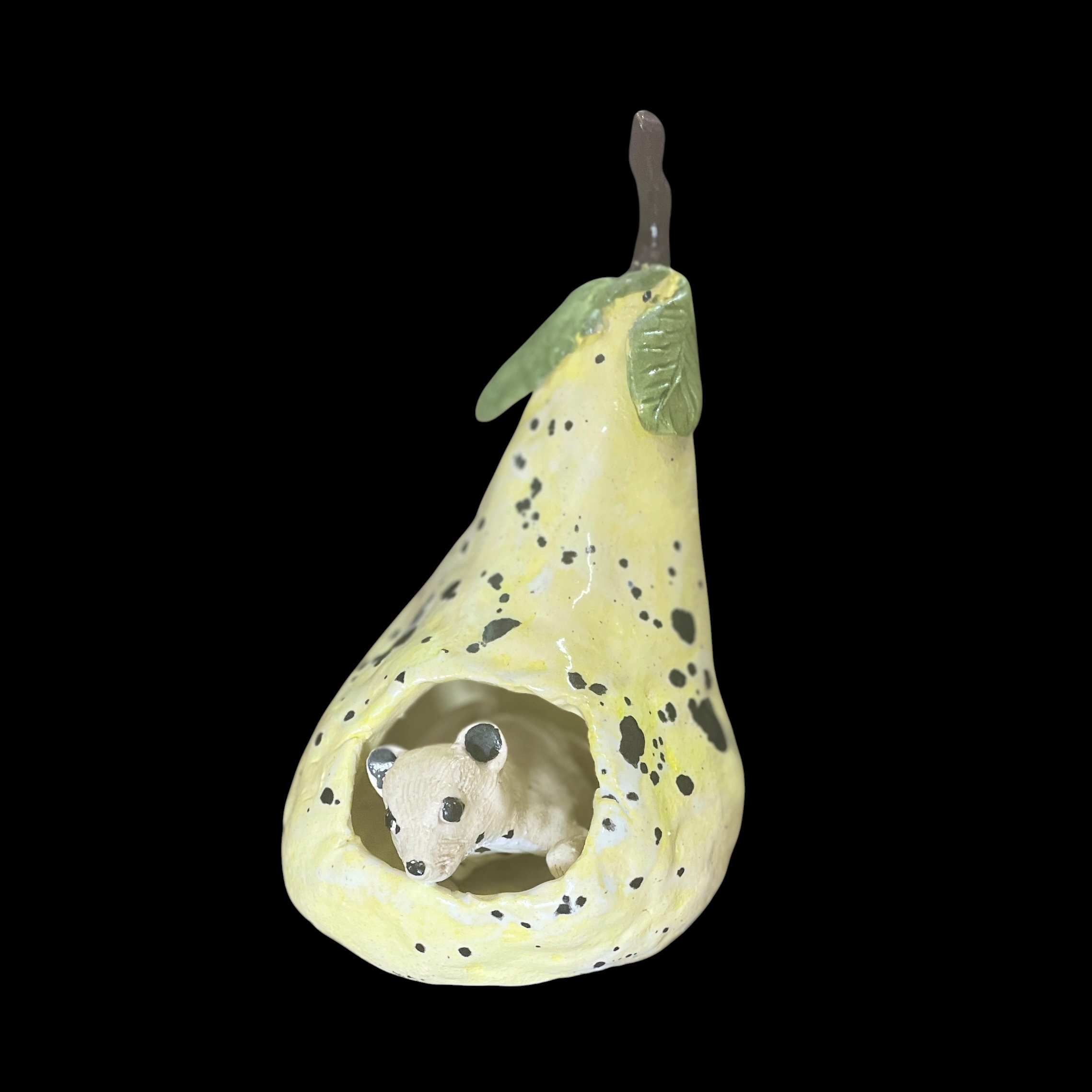 "MOUSE IN PEAR" ~ Hand Built Pottery by Garry Mudge - Image 6