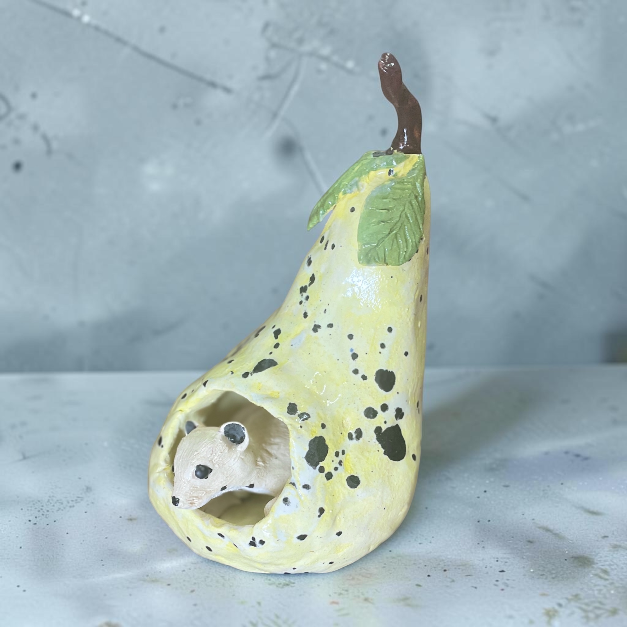 "MOUSE IN PEAR" ~ Hand Built Pottery by Garry Mudge - Image 8