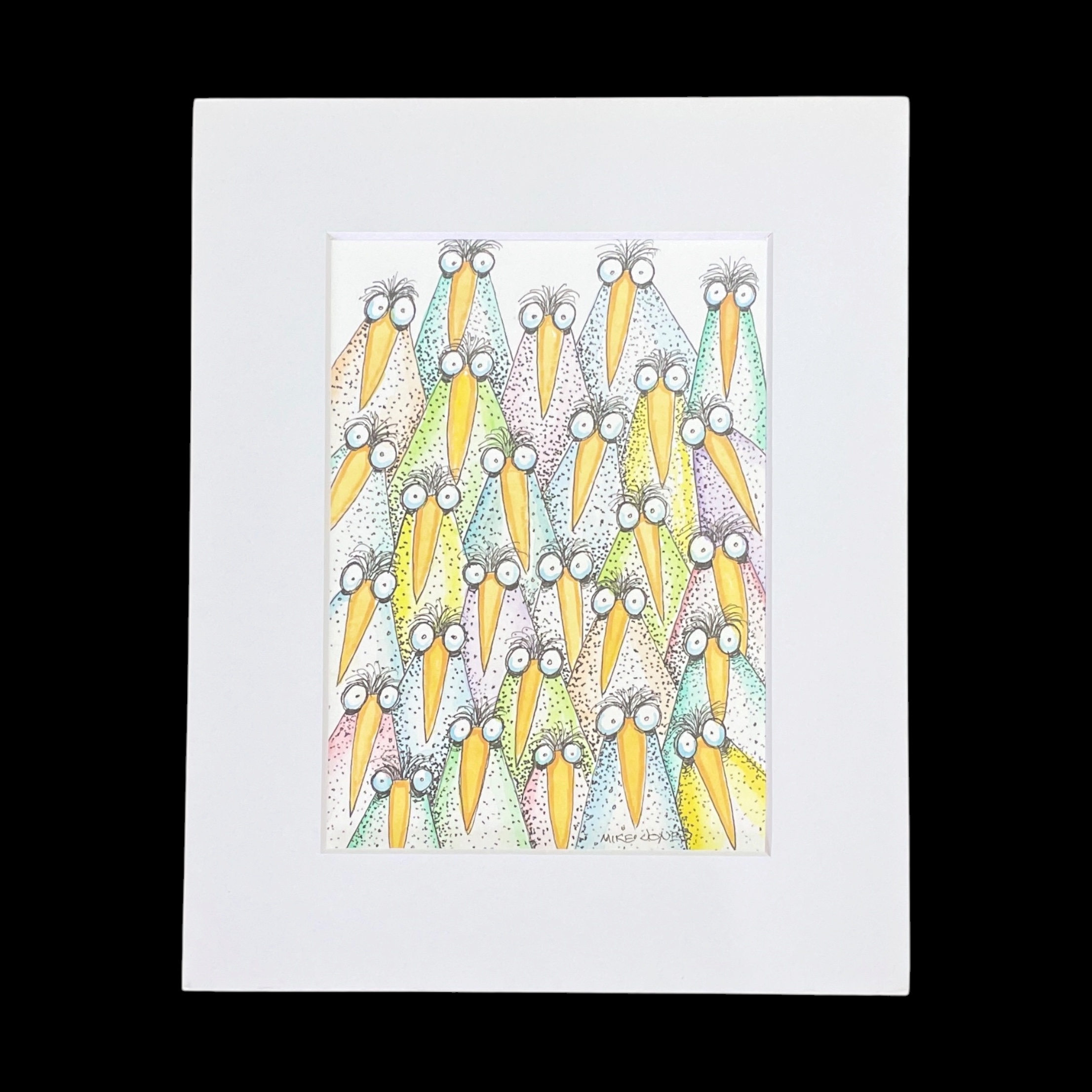 "FLOCK OF SPOTTY BIRDS #14"~ Original Ink and Acrylic Illustration by Mike Jones - Image 5