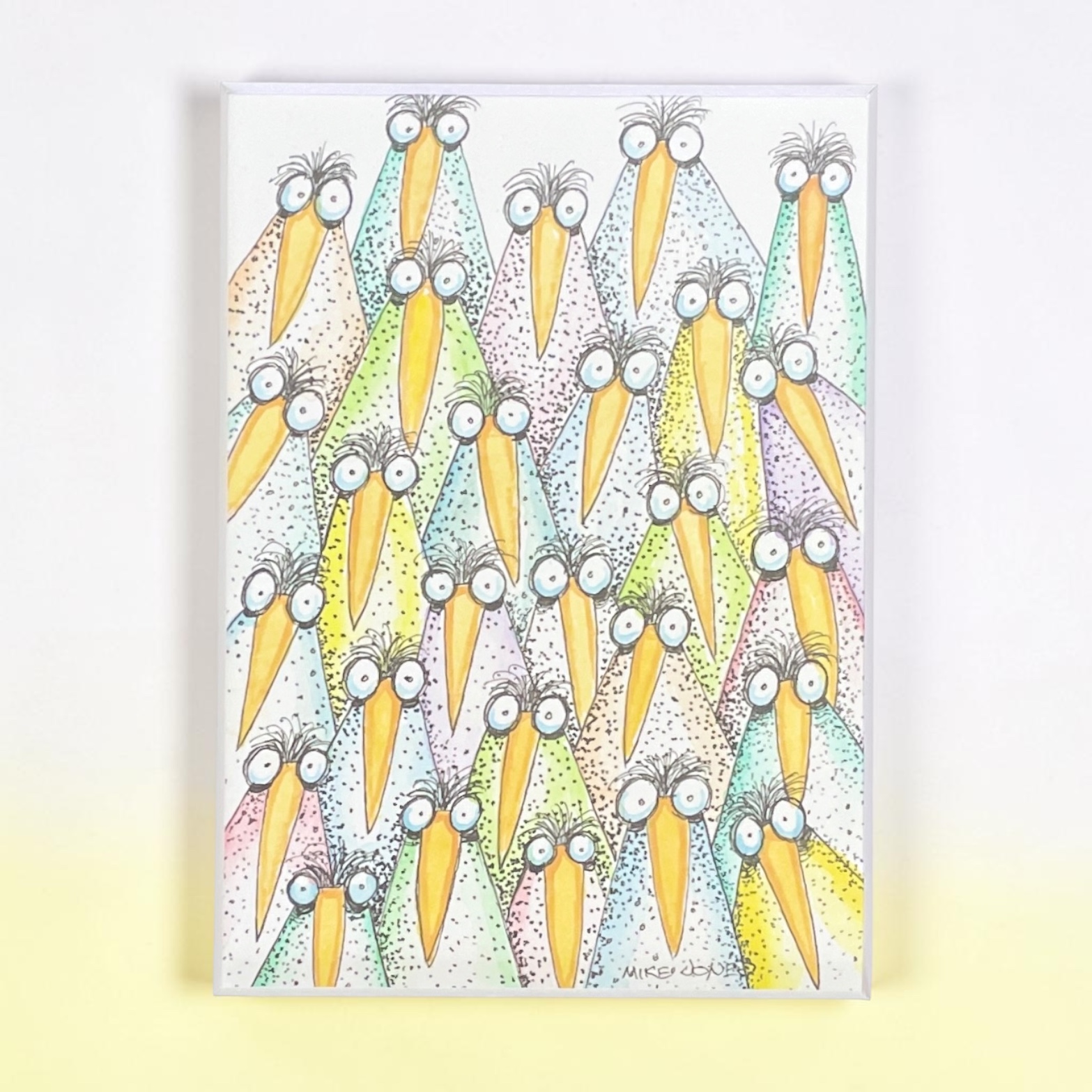"FLOCK OF SPOTTY BIRDS #14"~ Original Ink and Acrylic Illustration by Mike Jones - Image 6