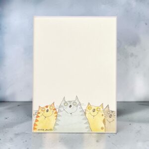 "FOUR & A HALF CATS #15"~ Original Ink and Acrylic Illustration by Mike Jones
